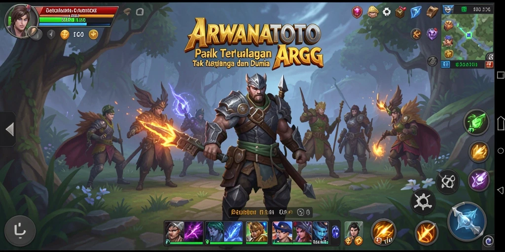 Tampilan gameplay ARPG yang mendebarkan dan penuh aksi di ARWANATOTO.