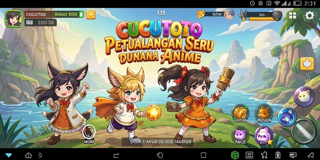 Tampilan antarmuka gameplay CUCUTOTO yang memikat dan penuh warna.