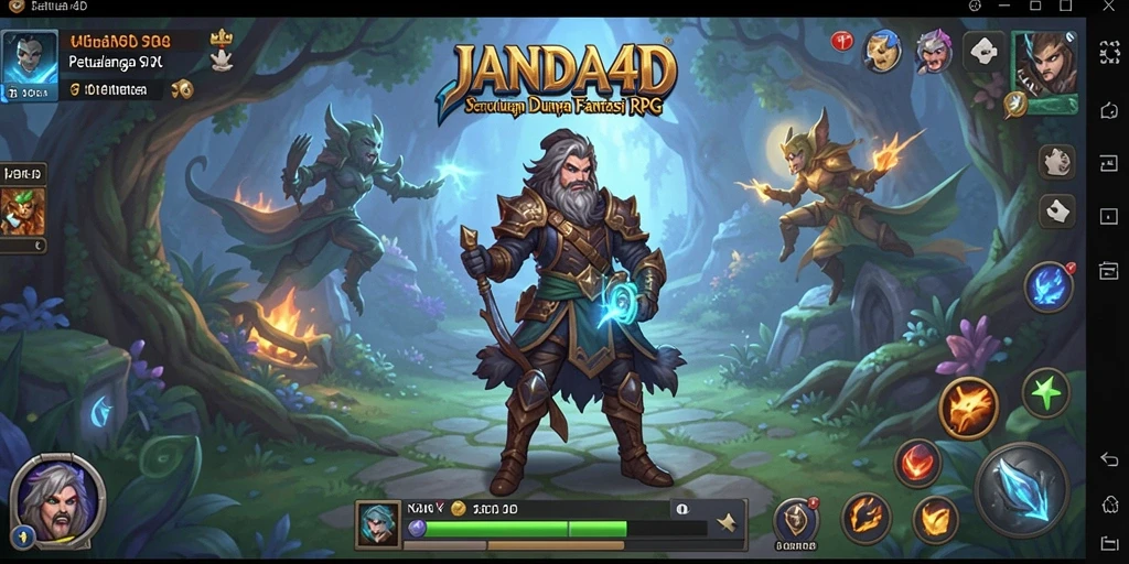 Tampilan gameplay <strong>JANDA4D</strong> dengan aksi seru di dunia fantasi.
