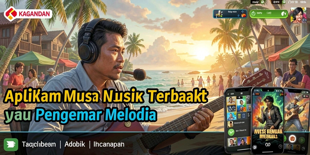 Screenshot KAGANDAN menampilkan user yang bernyanyi di mode karaoke.