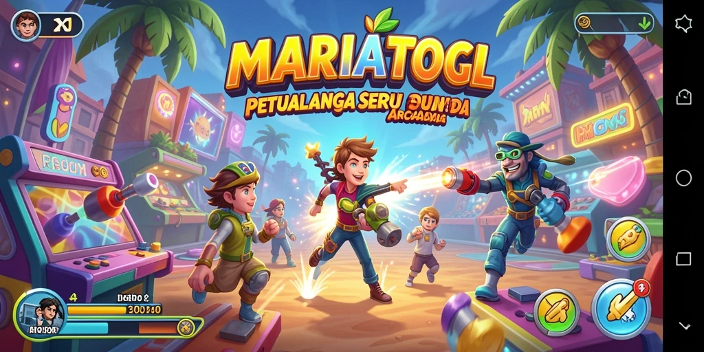 Screenshot MARIATOGL menunjukkan gameplay yang menegangkan dan penuh warna.