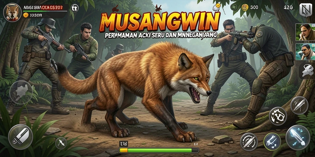 Tampilan gameplay seru di MUSANGWIN menampilkan aksi mendebarkan.
