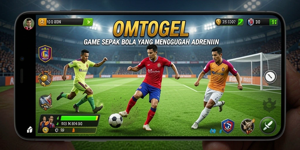 Tampilan gameplay menarik dari OMUTOGEL dengan aksi sepak bola seru.