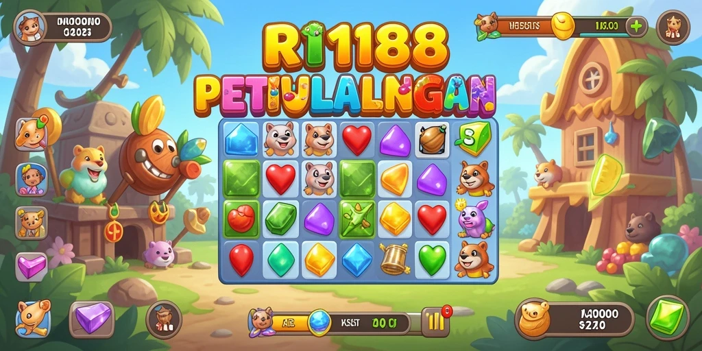 Tangkapan layar gameplay RI188 yang menampilkan aksi Match-3 yang menyenangkan.