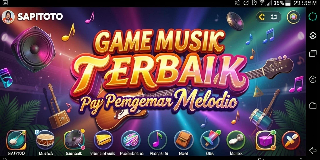 Tampilan gameplay yang seru dari SAPITOTO dengan alat musik virtual.