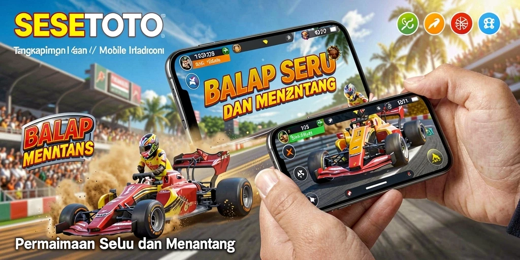 Screenshot SESETOTO menunjukkan aksi balap yang mendebarkan.