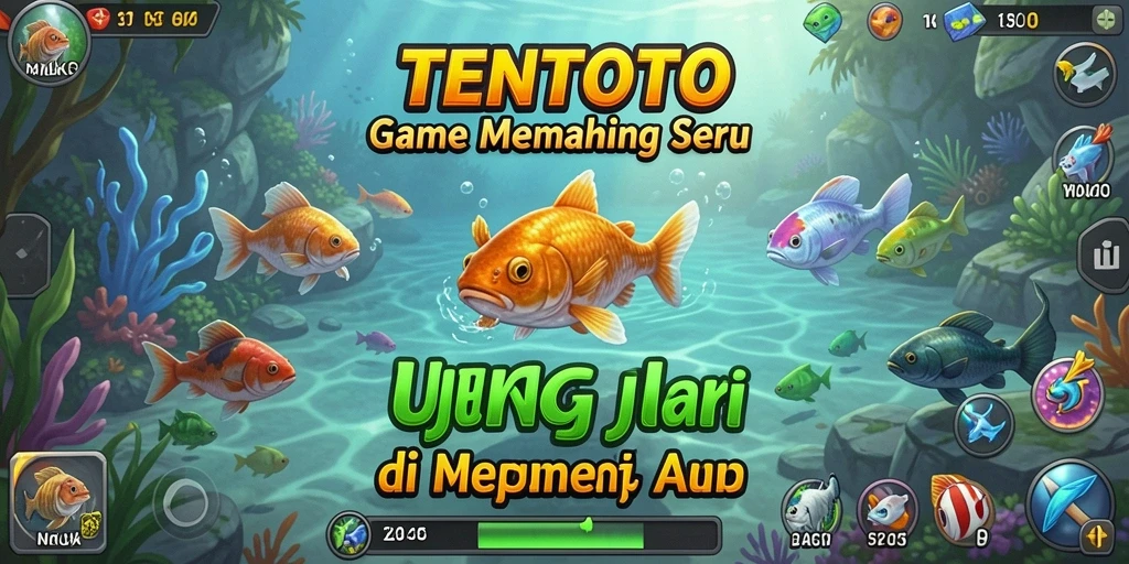 Gameplay seru dari TENTOTO dengan berbagai lokasi memancing.