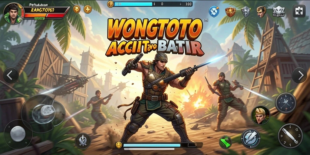 Screenshot gameplay WONGTOTO menampilkan aksi mendebarkan dan karakter yang penuh energi.